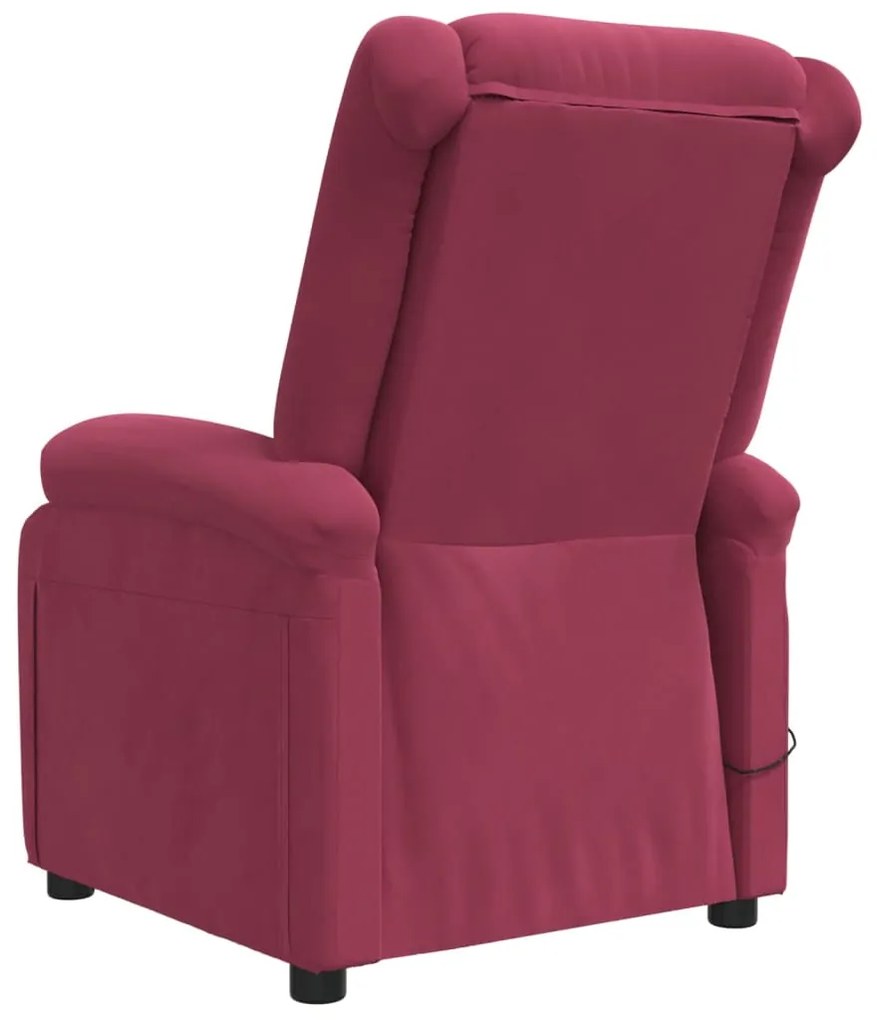 Poltrona de massagens elétrica veludo vermelho tinto