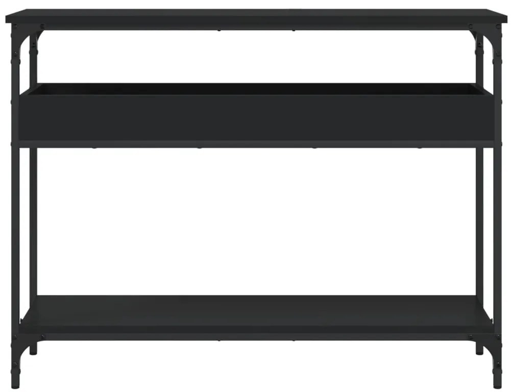 Mesa consola c/ prateleira 100x29x75 cm derivados madeira preto