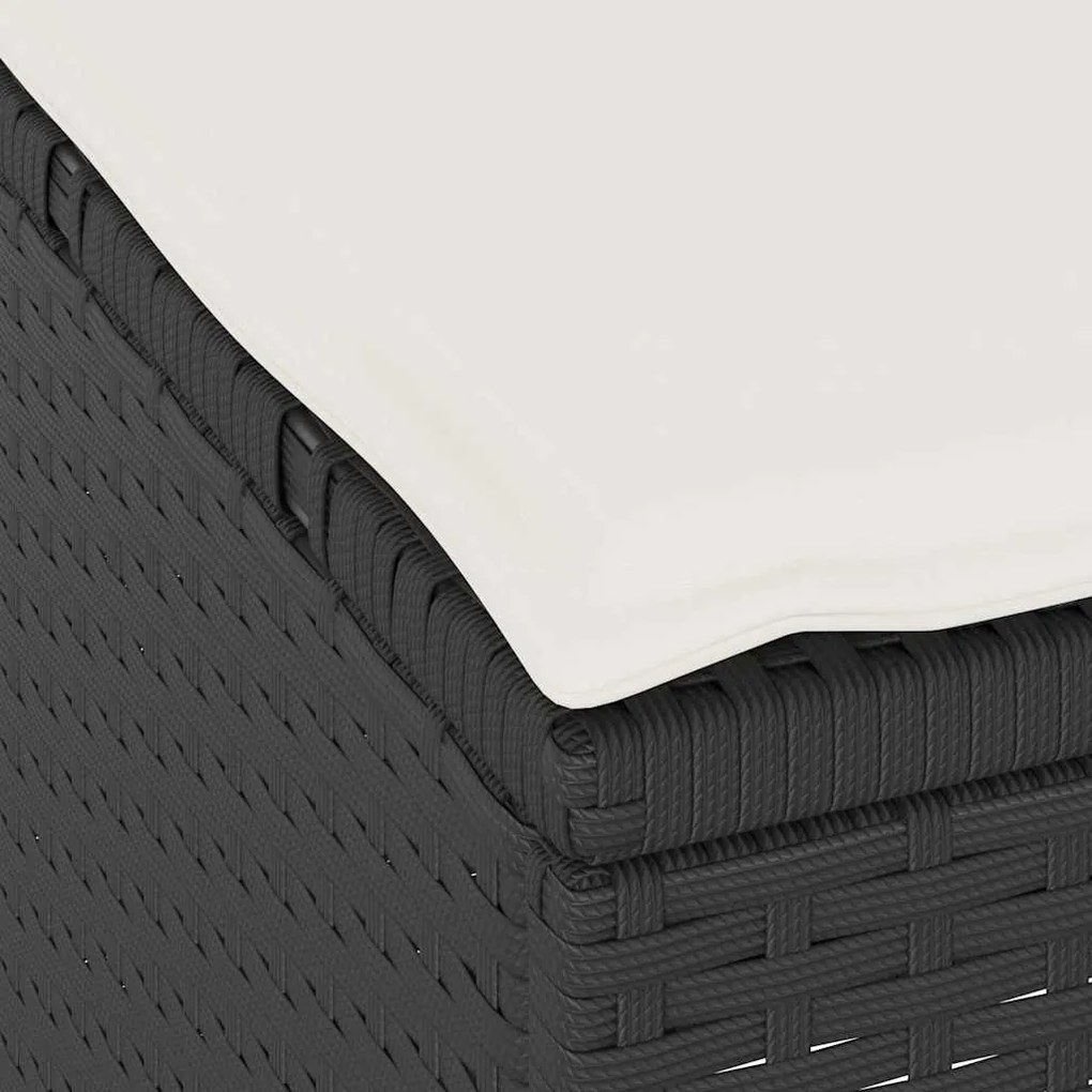 Conjunto de Jantar para Jardim de 4 Peças com Almofadas Preto Rattan d