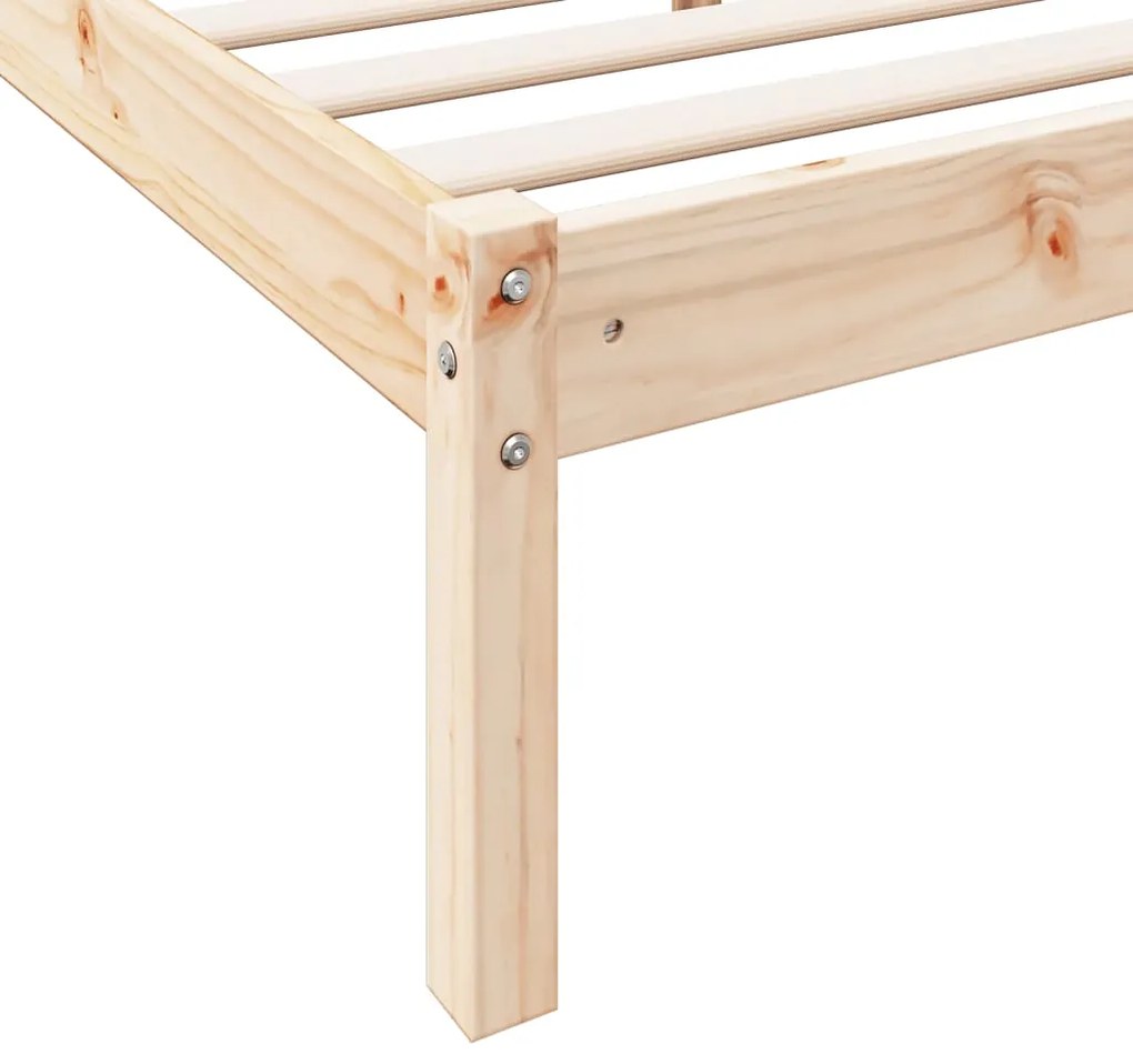 Cama extra longa sem colchão 80x220 cm madeira de pinho maciça
