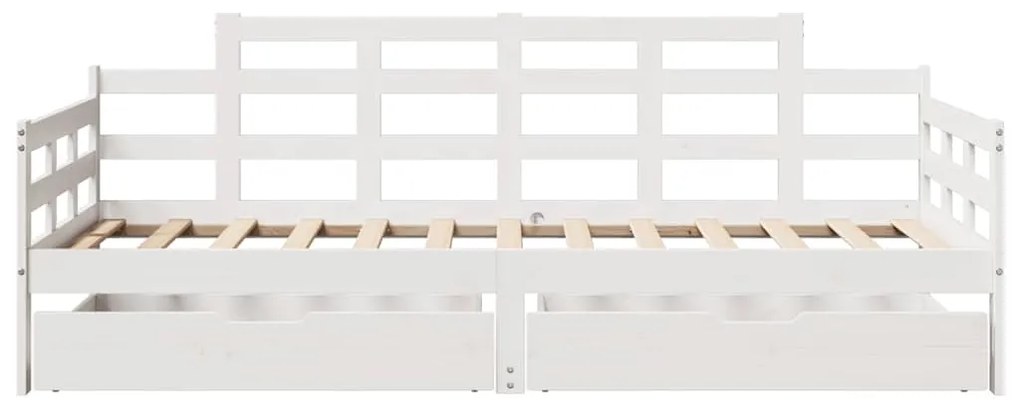 Sofá-cama com gavetas 80x200 cm madeira de pinho maciça
