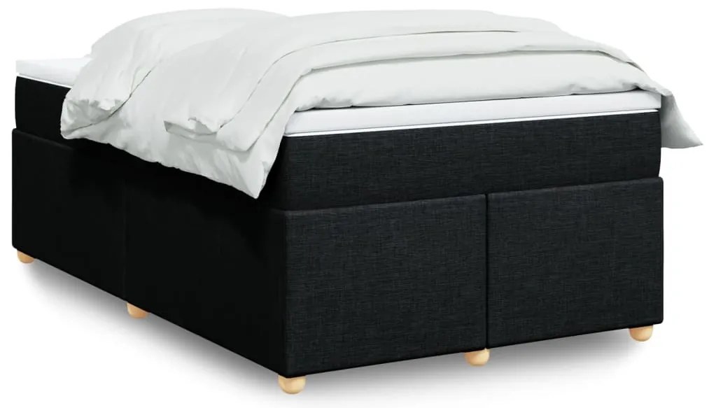 Cama com molas/colchão 120x200 cm tecido preto