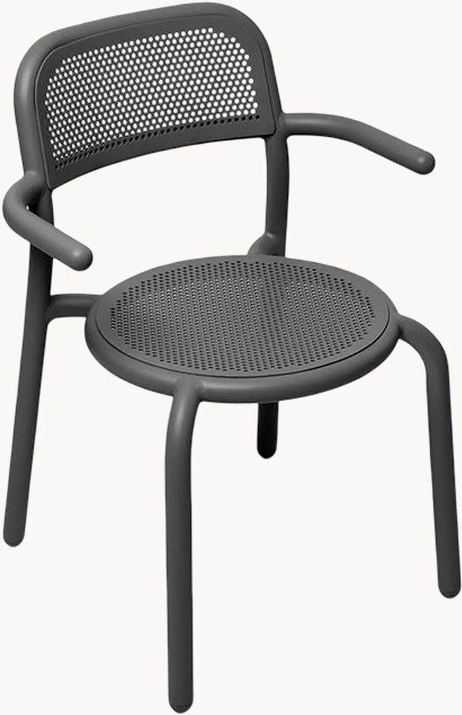 Cadeiras de jantar empilháveis para jardim com apoio de braços Toní, conjunto de 2
