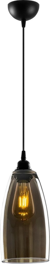Candeeiro Suspenso Smoked – Fumê – 13 x 13 cm
