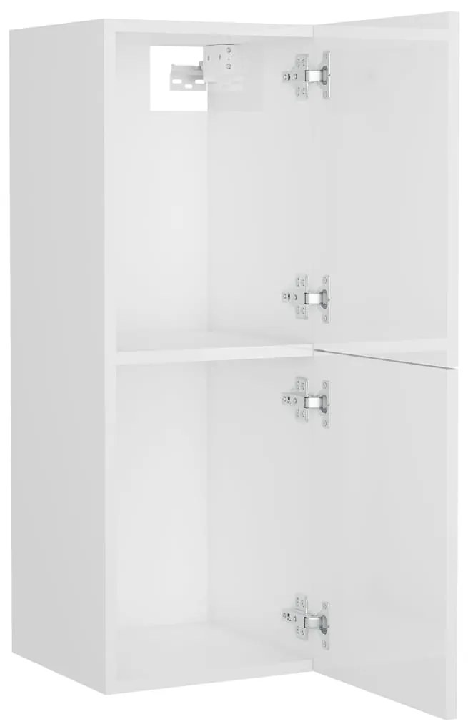 Conj. móveis casa de banho derivados madeira branco brilhante