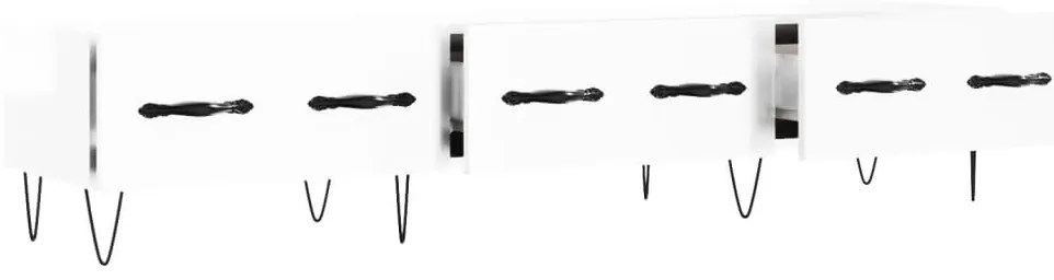 Móvel de TV 150x36x30 cm derivados de madeira branco brilhante
