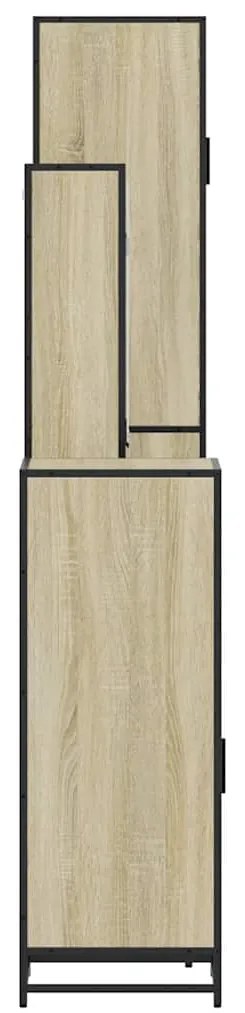4 pcs conj. móveis casa banho derivados madeira carvalho sonoma