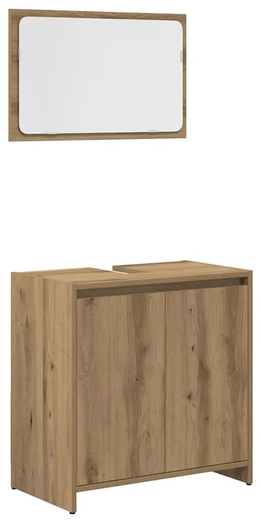 4 pcs móveis de casa de banho deriv. madeira carvalho artisiano