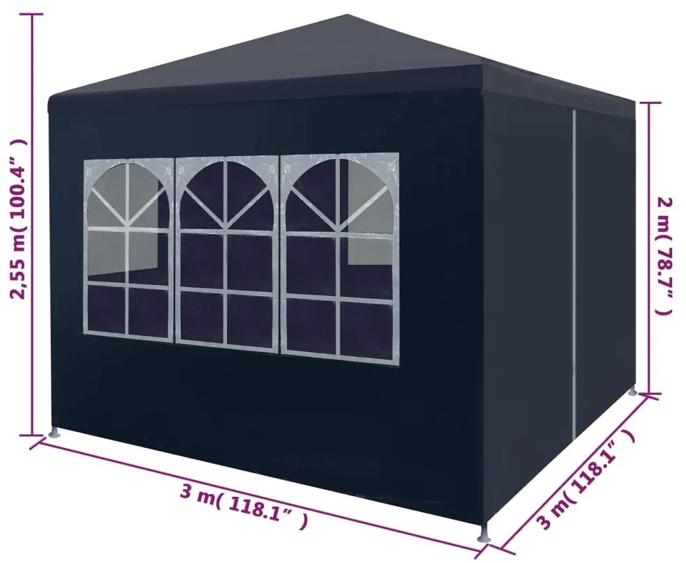 Tenda para festas 3x3 m azul
