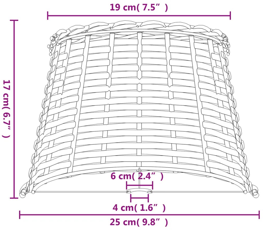 Abajur Ø25x17 cm vime branco