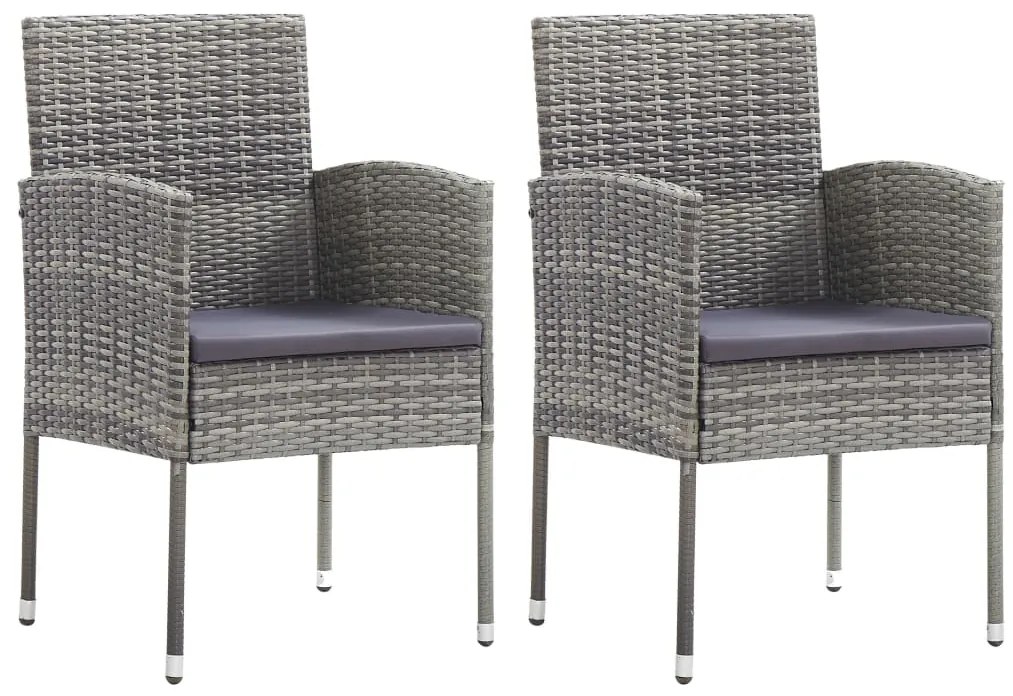 46408 vidaXL Cadeiras de jardim 2 pcs vime PE antracite