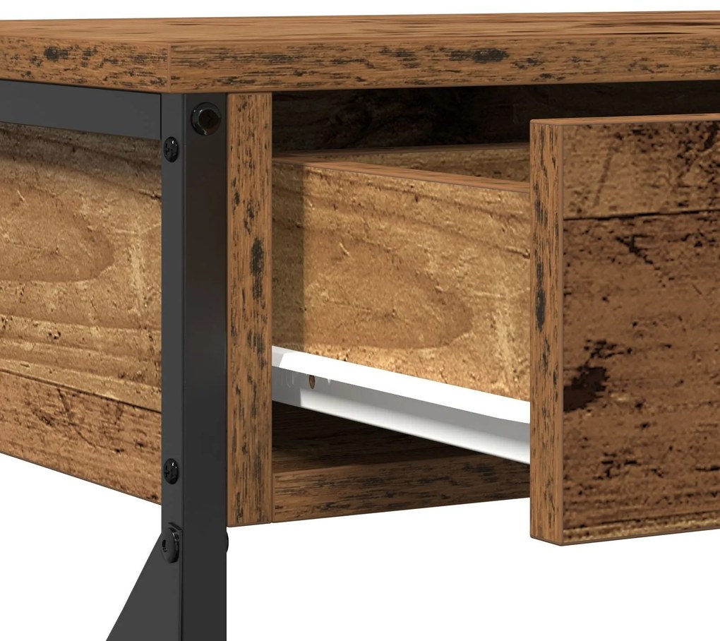 Mesa de Consola vidaXL Madeira Antiga 100x28x75 cm Madeira de Engenhar