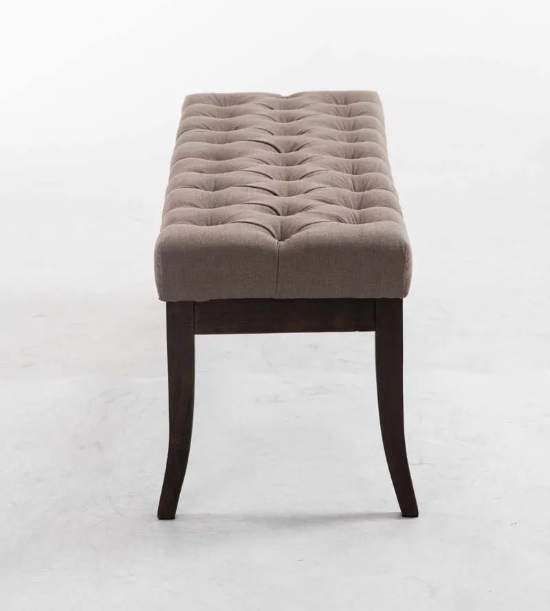Banco Ramses em tecido com estrutura em antigo escuro 46 x 120 x 38 cm Castanho acinzentado