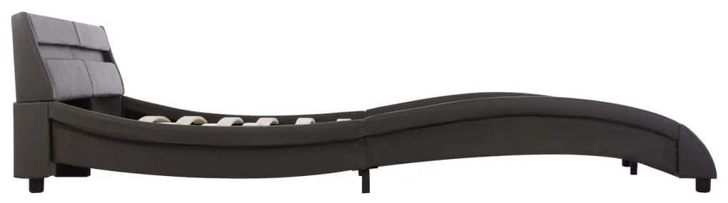 Estrutura de cama c/ LEDs 180x200 cm couro artificial cinzento
