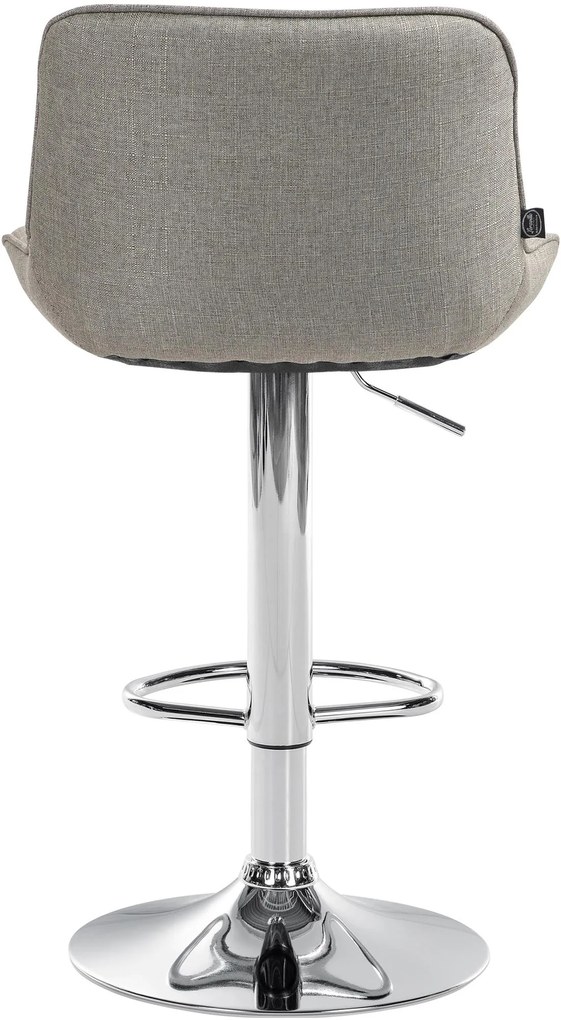 Banco de bar Vonore em tecido com estrutura cromada 85-106 x 49 x 51 cm Castanho acinzentado