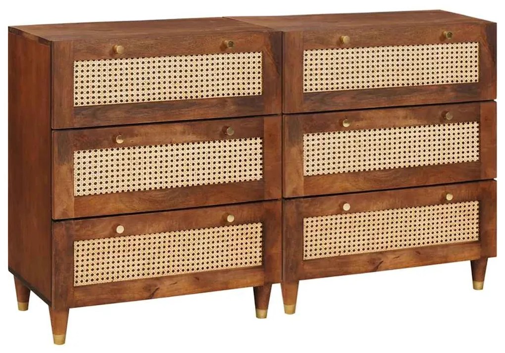 Conjunto de Aparador 2 pcs Castanho 60 x 33.5 x 75 cm