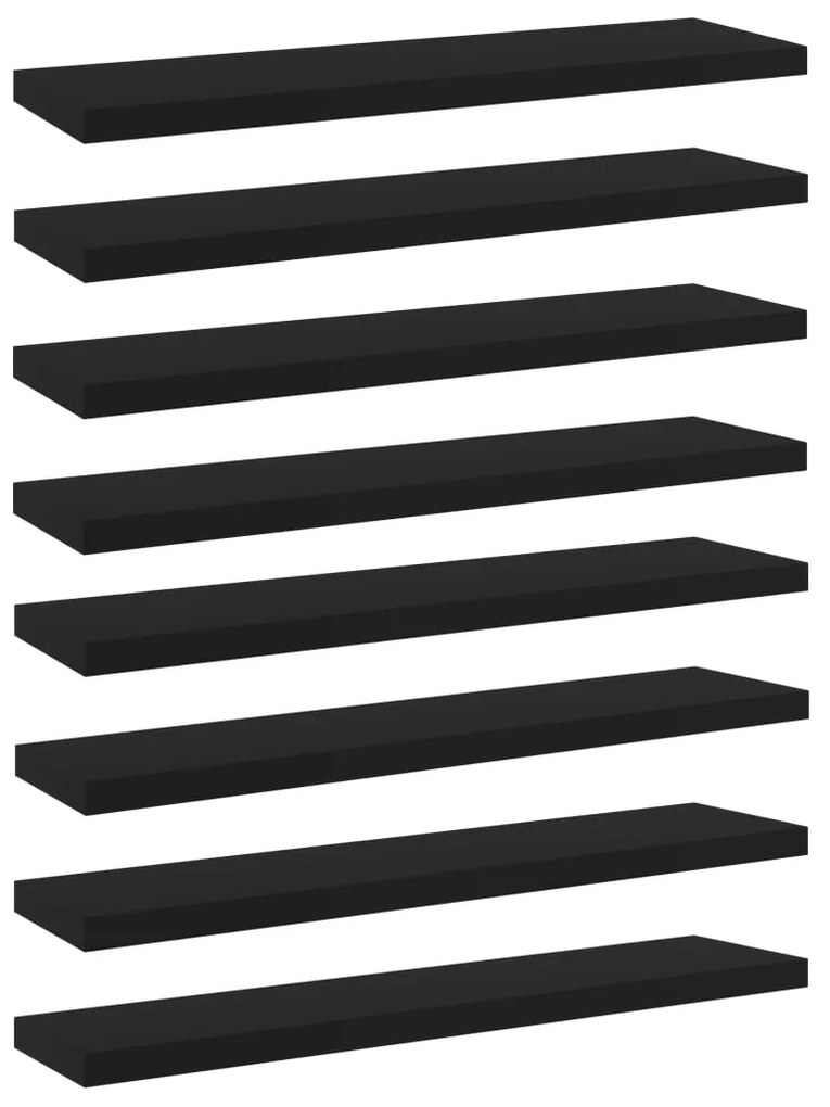 vidaXL Prateleiras 8 pcs 40x10x1,5 cm derivados de madeira preto