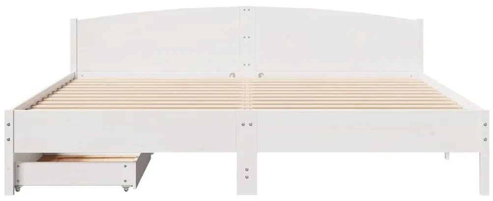 Cama sem colchão 180x200 cm madeira de pinho maciça branco