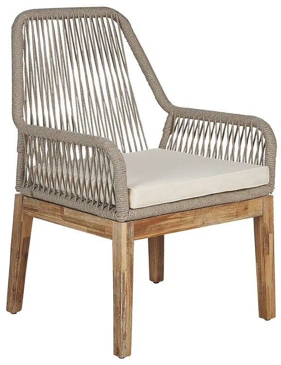 Conjunto de jardim com mesa 200 x 100 cm e 6 cadeiras em branco e creme OLBIA Beliani