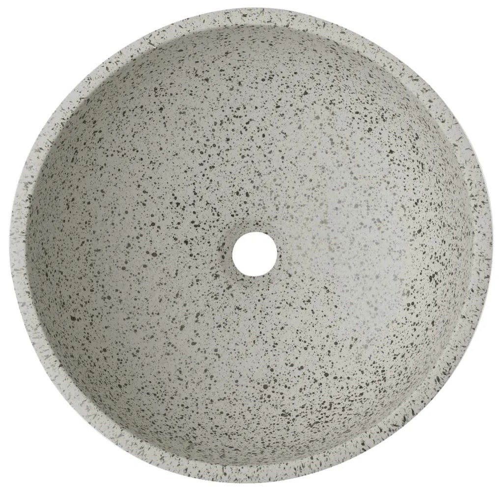 Lavatório de bancada redondo Φ41x14 cm cerâmica cinzento