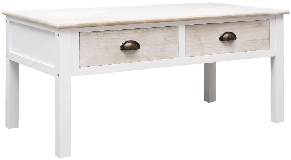 vidaXL Mesa de centro 100x50x45 cm madeira branco e natural