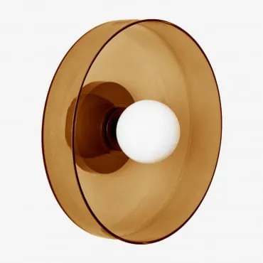 Aplique De Parede Em Vidro E Aço Inoxidável Jaxal Castanho Fumado & Ø35 Cm - Sklum