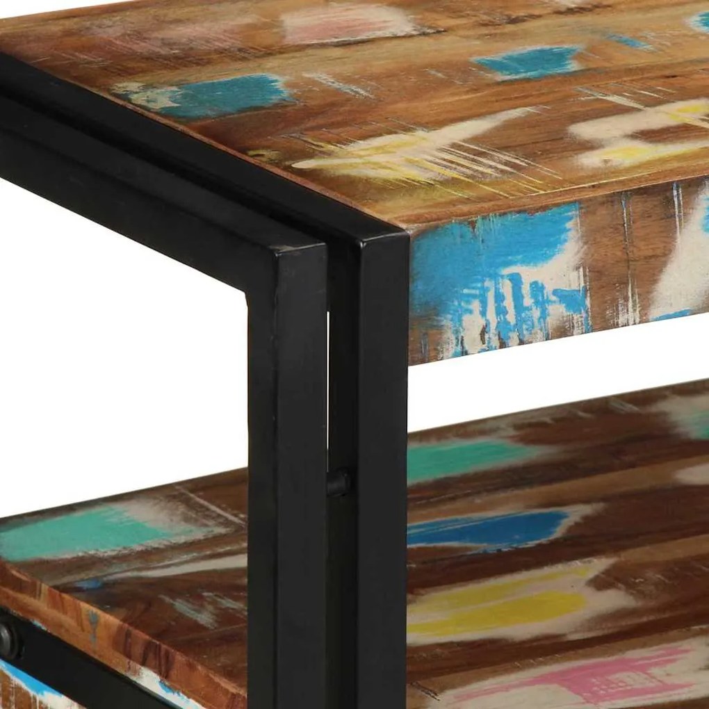 Mesa de Apoio vidaXL Multicolorida 90x33x75 cm em Madeira Recuperada e