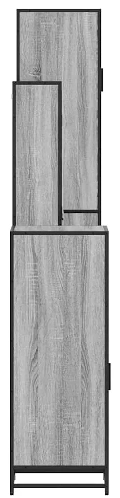 4 pcs Conjunto móveis casa de banho madeira proc. cinza sonoma