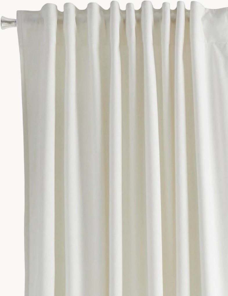 Cortinas escurecedoras multi-banda em veludo Nora, conjunto de 2, L 140 cm