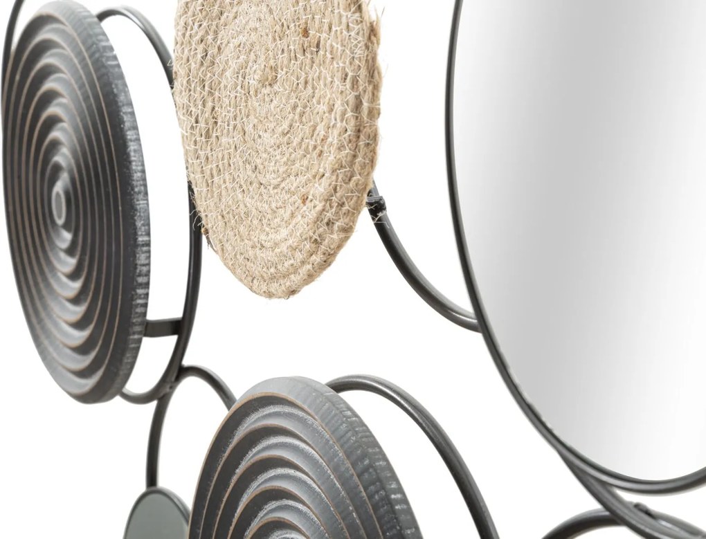 PAINEL DE PAREDE DE FERRO TRIBY CM 106,5X4,5X52 PRETO E CASTANHO