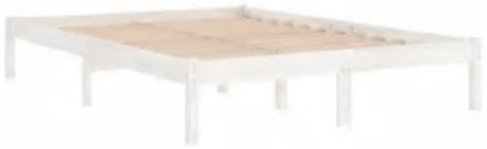 Estrutura de cama 160x200 cm madeira maciça branco