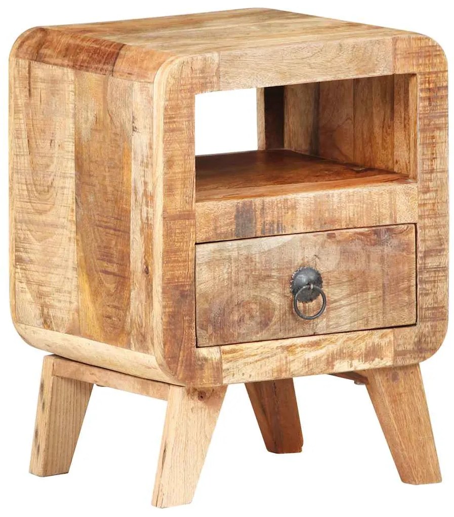 Mesa de cabeceira 30x30x41 cm madeira de mangueira áspera