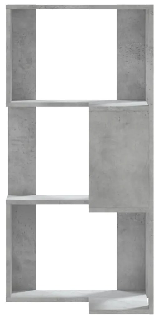 Estante canto 3 prateleiras derivados madeira cinzento cimento