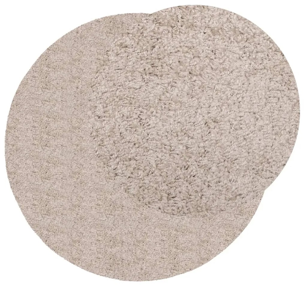 Tapete shaggy de pelo alto PAMPLONA Ø 160 cm bege