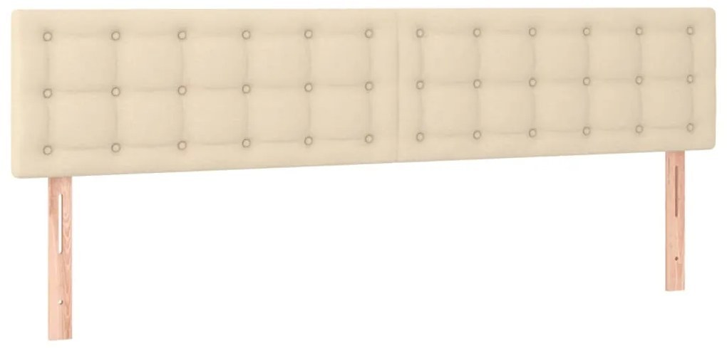 Cama box spring c/ colchão e LED 160x200 cm tecido cor creme