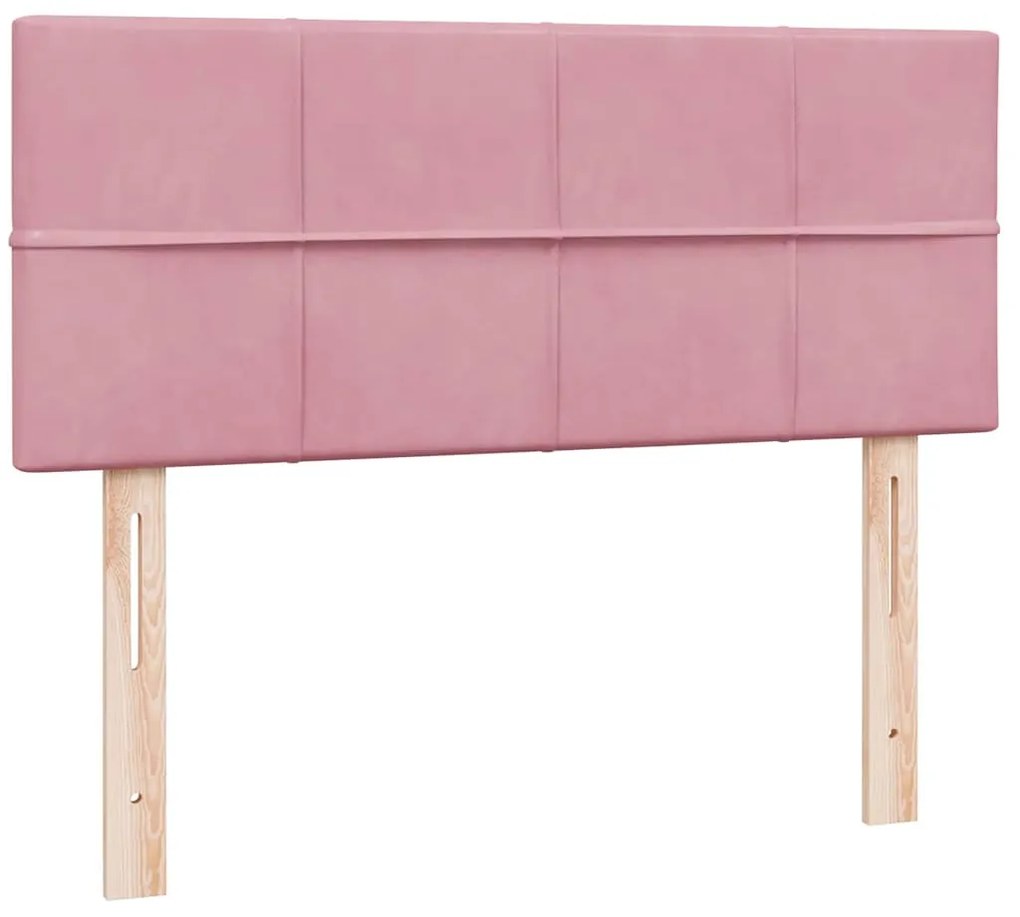 Cama com molas/colchão 120x220 cm veludo rosa
