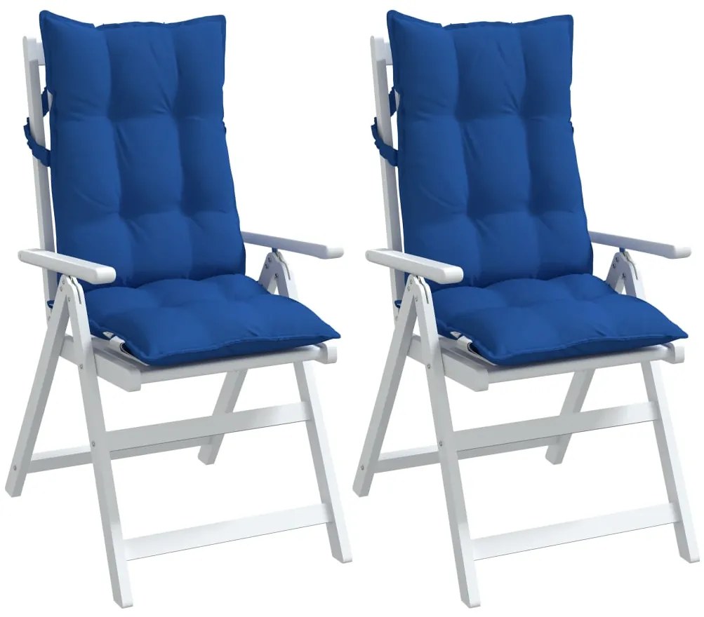 Almofadões cadeira encosto alto 2 pcs tecido oxford azul real