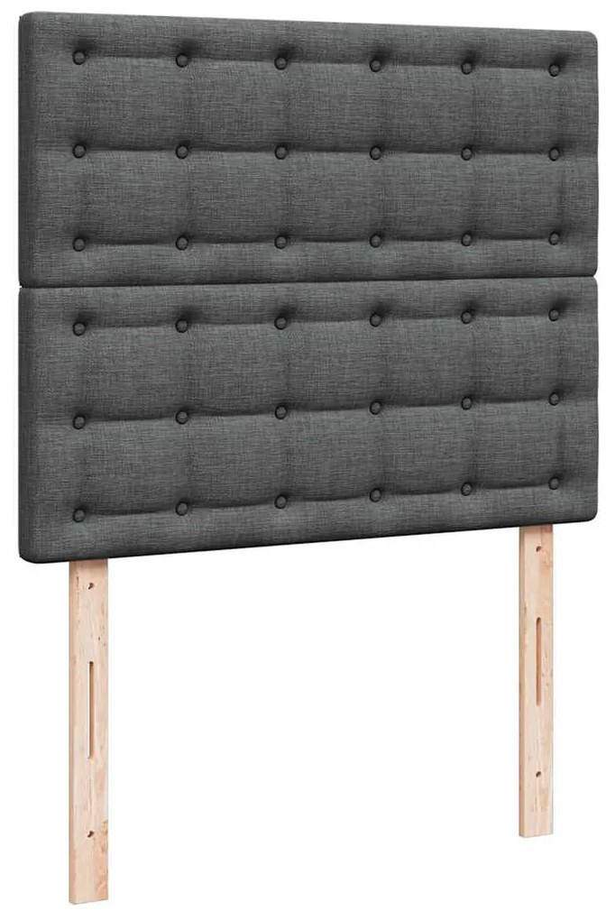 Cama com molas/colchão 120x200 cm tecido cinzento-escuro