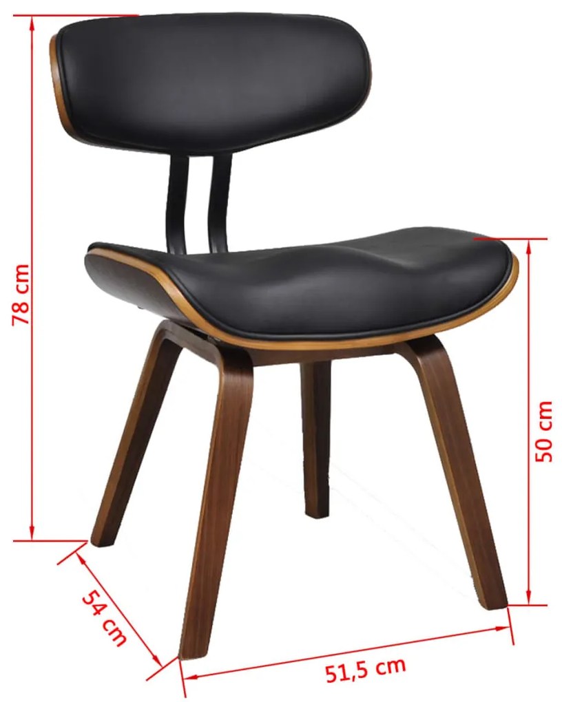 Cadeiras de jantar 6 pcs madeira curvada e couro artificial