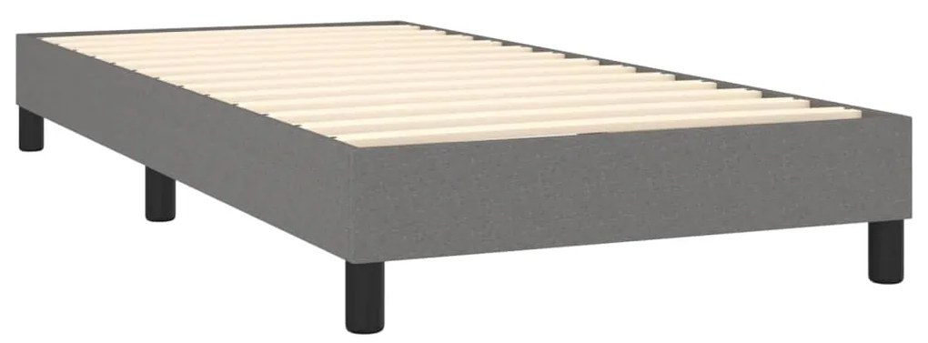 Estrutura de cama com molas 100x200 cm tecido cinza-escuro