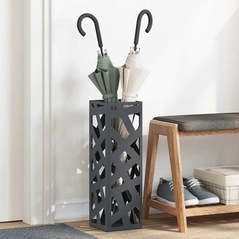 vidaXL Suporte para Guarda-chuva Antracite Metal Médio Durável