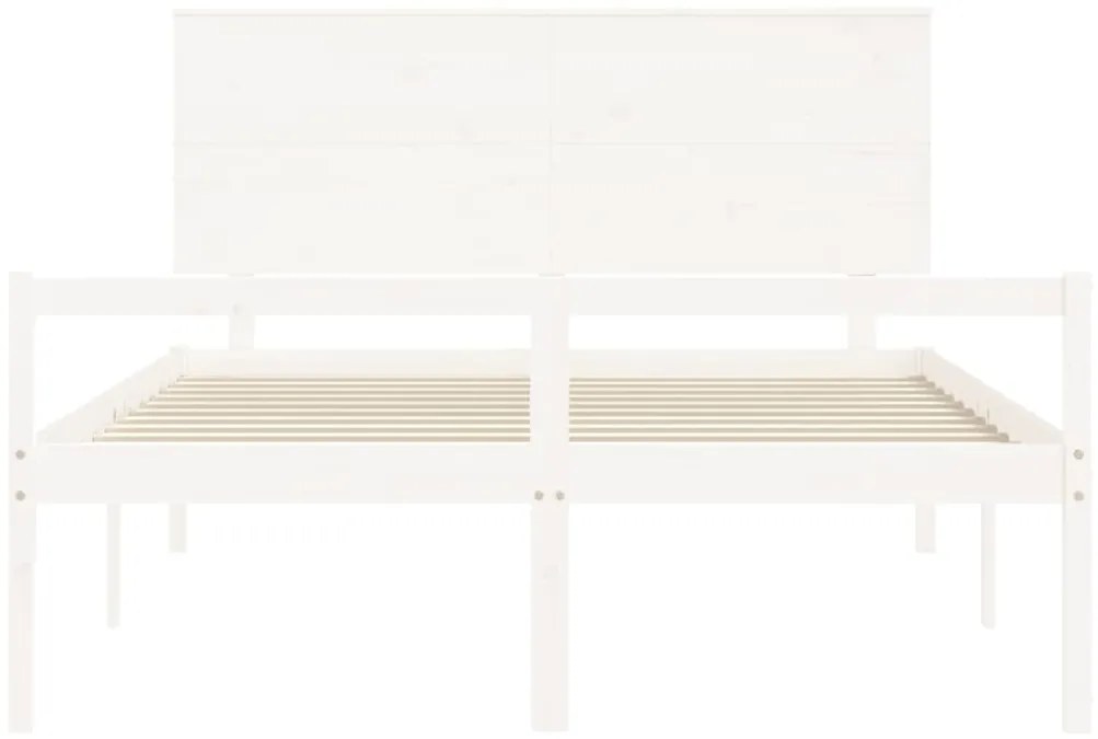 Cama para idosos king size com cabeceira madeira maciça branco