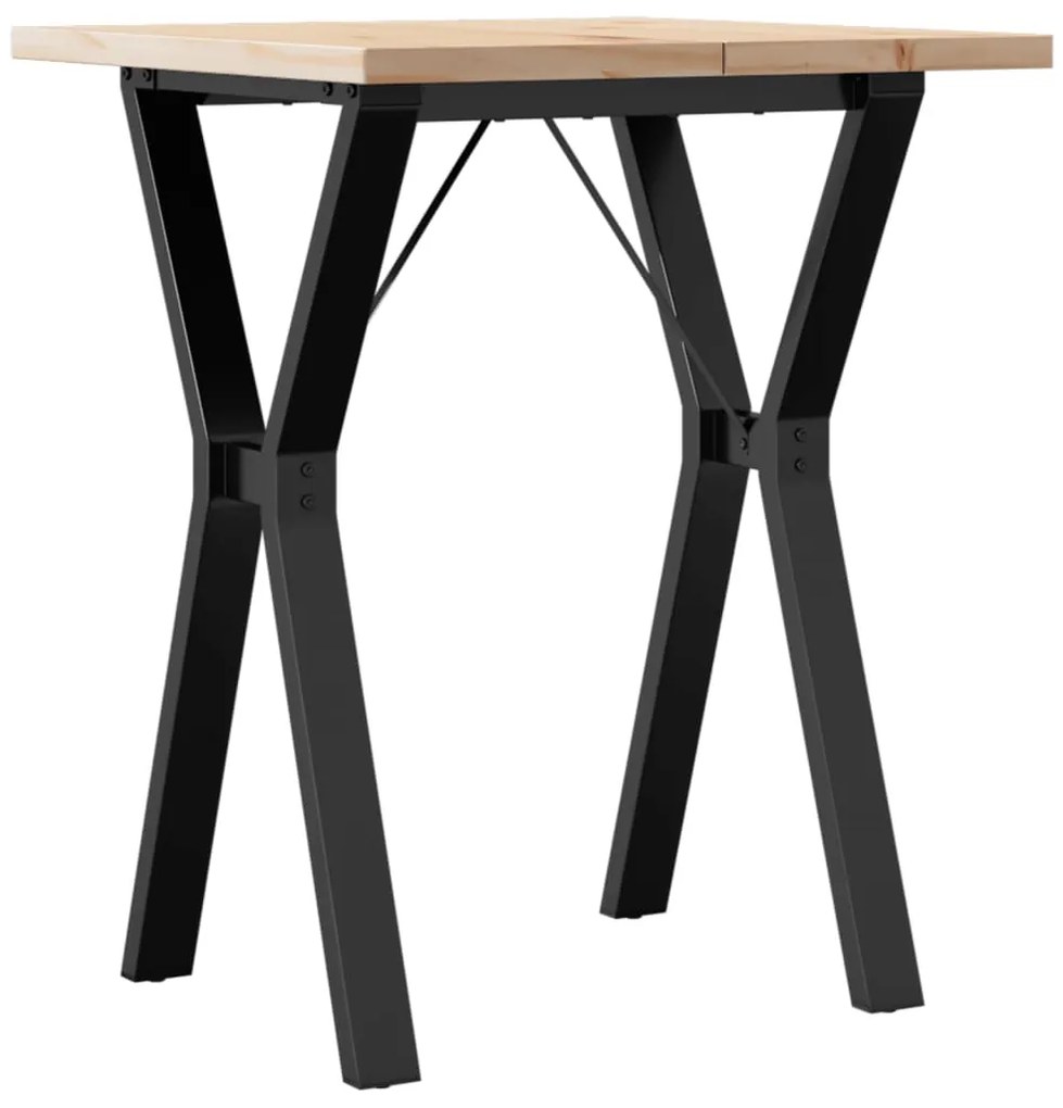Mesa de jantar estrutura em Y 60x60x75,5 cm pinho/aço