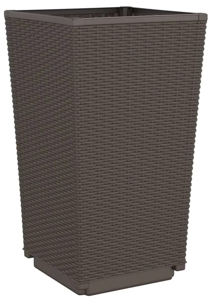 Vasos/floreiras 2 pcs 32,5x32,5x57 cm PP castanho