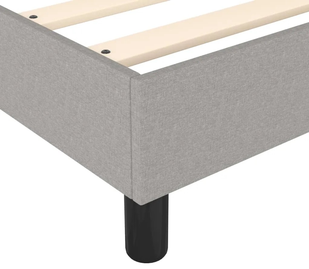 Estrutura de cama sem colchão 90x200 cm tecido cinzento-claro