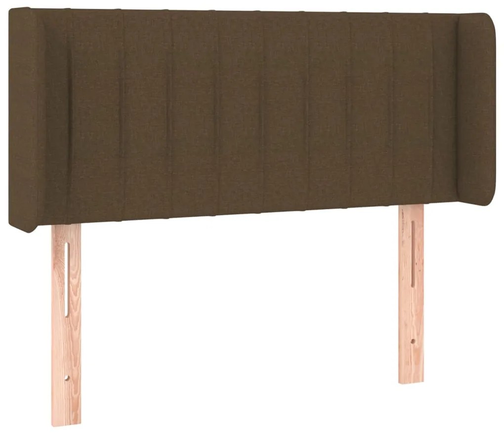 Cabeceira de cama c/ luzes LED tecido 103x16x78/88 cm castanho