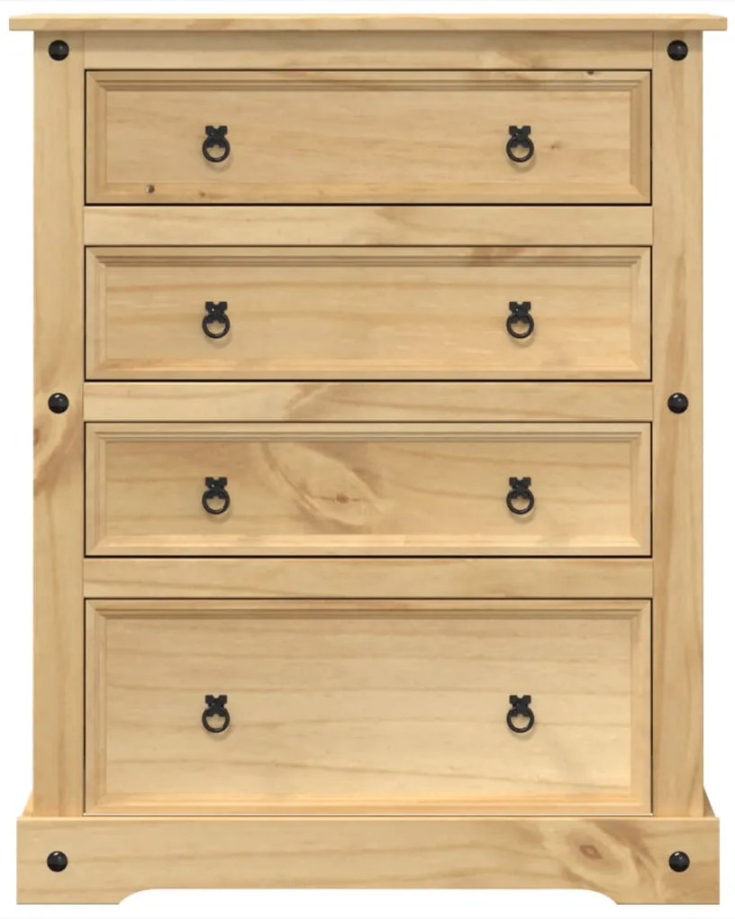 Armário com gavetas Corona 92x48x120 cm madeira de pinho maciça