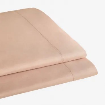 Lençol De Cima Em Cetim De 300 Fios Sampras Cor-de-rosa Avelã & Cama 135/140cm (210 X 280 Cm) - Sklum