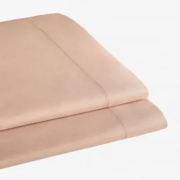 Lençol Plano De Cetim Com Contagem De Fios Sampras 300 Castanho Avelã & Cama 135/140cm (210 X 280 Cm) - Sklum