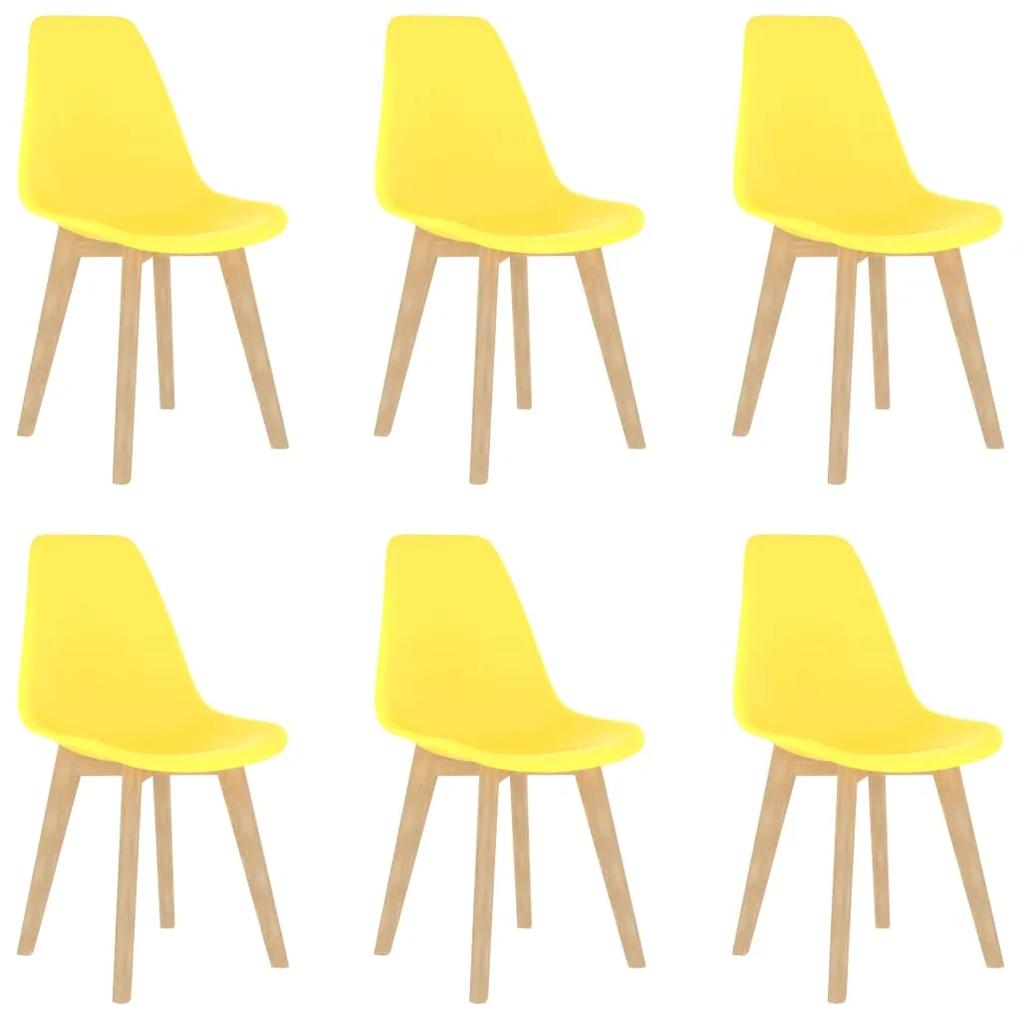 289118 vidaXL Cadeiras de jantar 6 pcs plástico amarelo